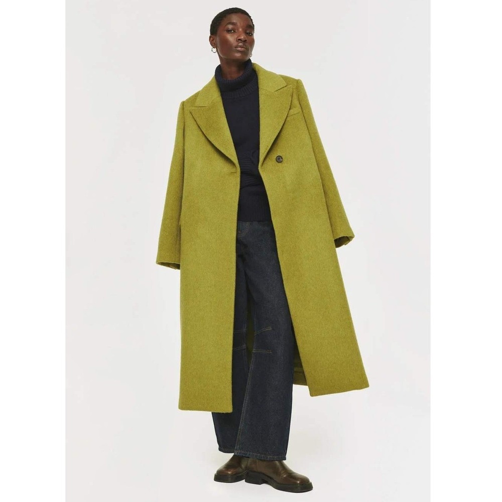 Aligne Stella Long Coat Olive size 4 EcoChic